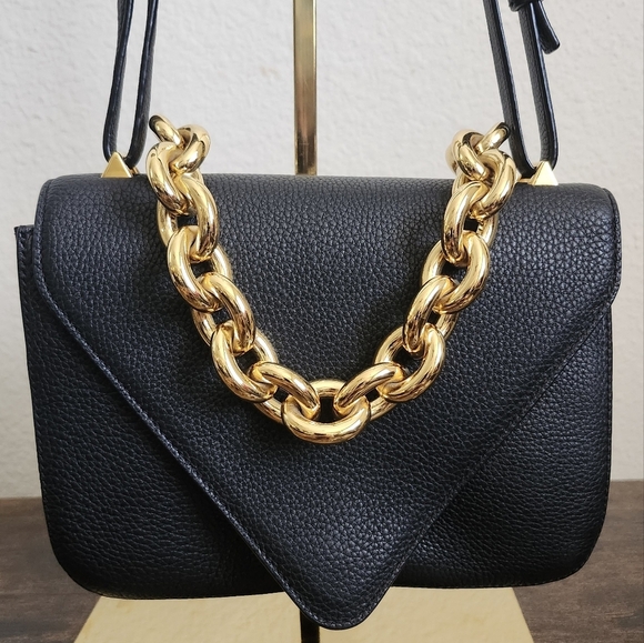 Bottega Veneta Calfskin Mount Envelope Bag Black Small - Picture 1 of 16